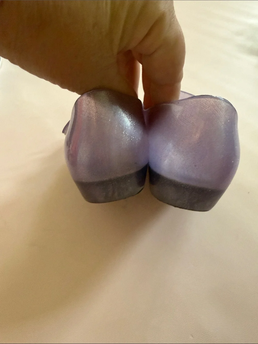 Mini Melisa Girls Purple Bow Jelly Mary Jane Shoes